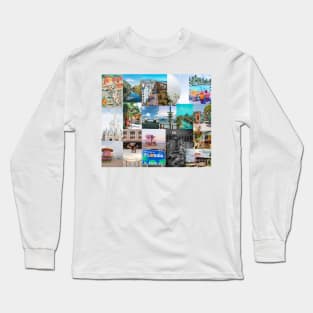 florida aesthetic collage Long Sleeve T-Shirt